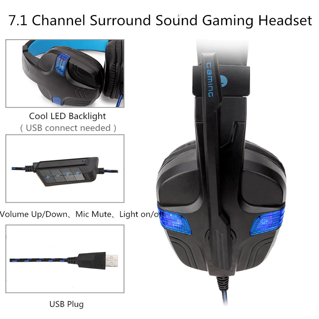 Игровая гарнитура SOYTO SY860 USB для PS4 PC 7 1 Проводная игровая с шумоподавлением и