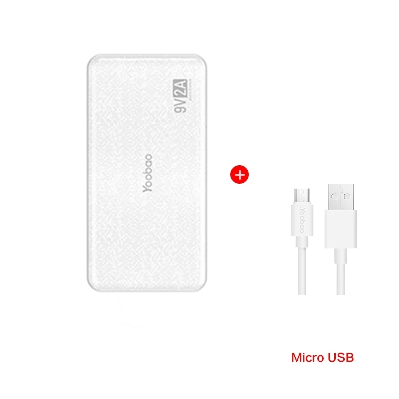 white Yoobao Quick Charge power Bank для Xiaomi Mi 12000 mAh QC 2,0 Pover Bank 9V 2A портативное зарядное устройство Внешняя батарея для huawei P8 - Цвет: white