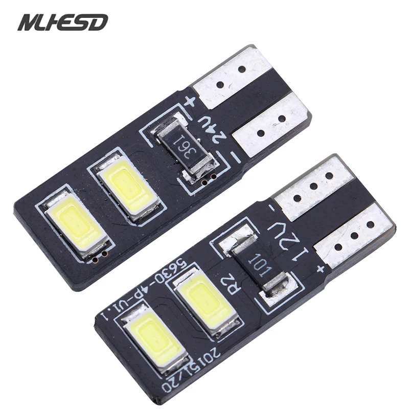 

12v Super Bright 10PCS/lot Car Auto LED T10 led canbus W5W t10 4smd 5630 5730 led Light canbus T10 4LED Bulb No error led light