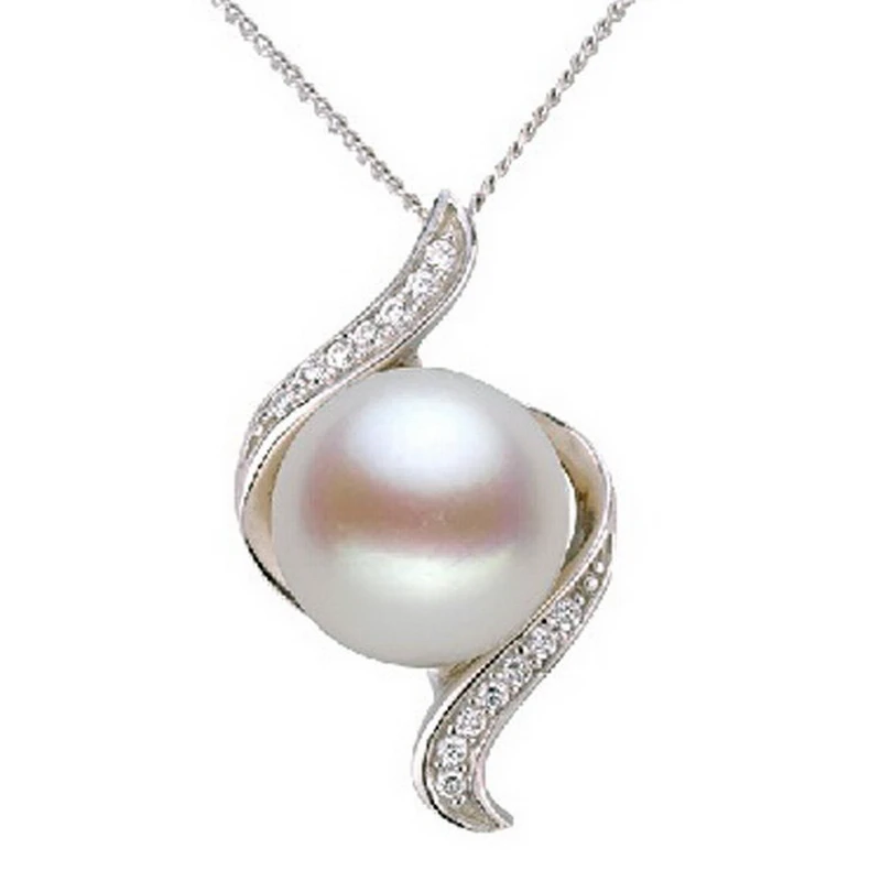 Elegant Big Real Natural Freshwater Pearl Necklaces &amp Pendants For Women/Ladies/Girls Fine Jewelry 925 Pure Sterling Silver | Украшения
