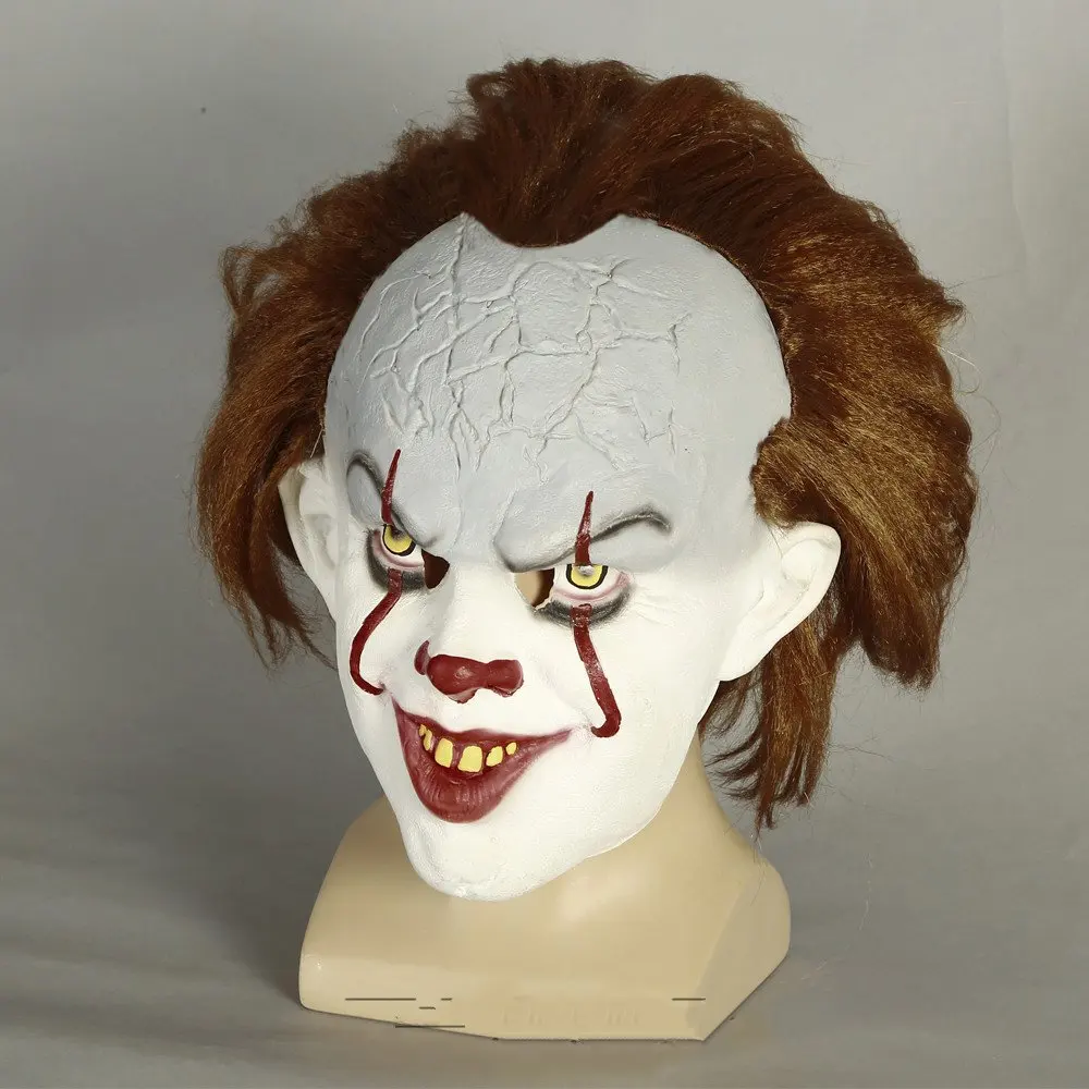 Стивен Кинг это костюмная Маска Косплей страшный клоун Pennywise шлем ужас Джокер