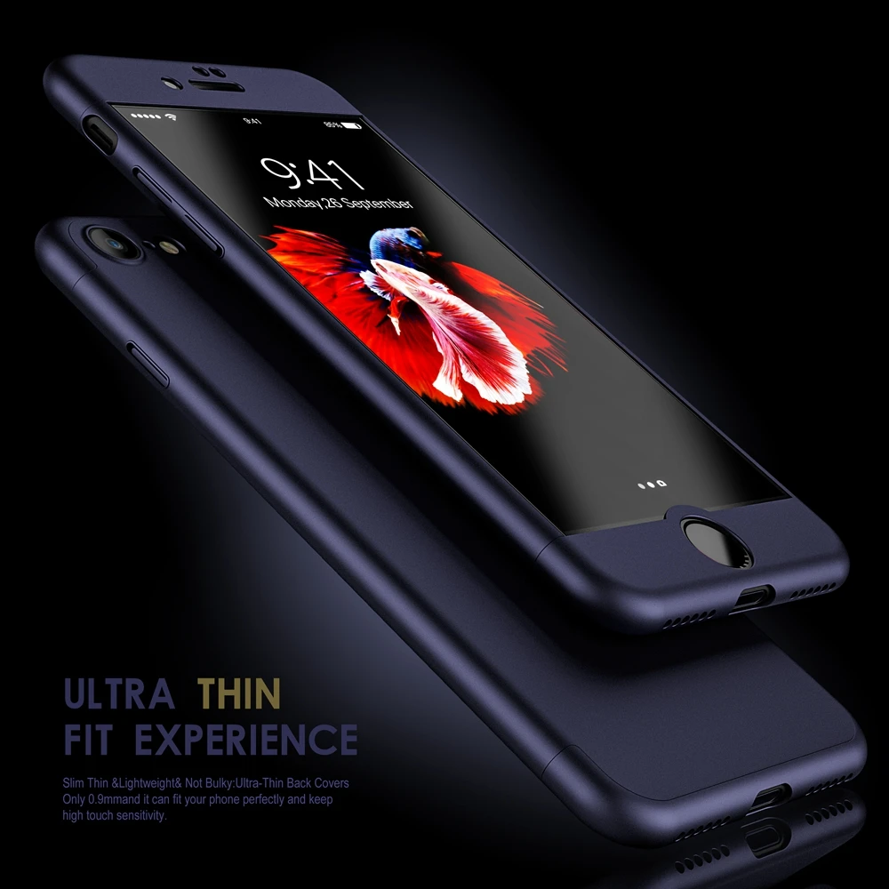 Роскошный чехол для iPhone 6 S 7 8 Plus 5 5S SE красный черный 3 в 1 Жесткий ПК тонкая матовая