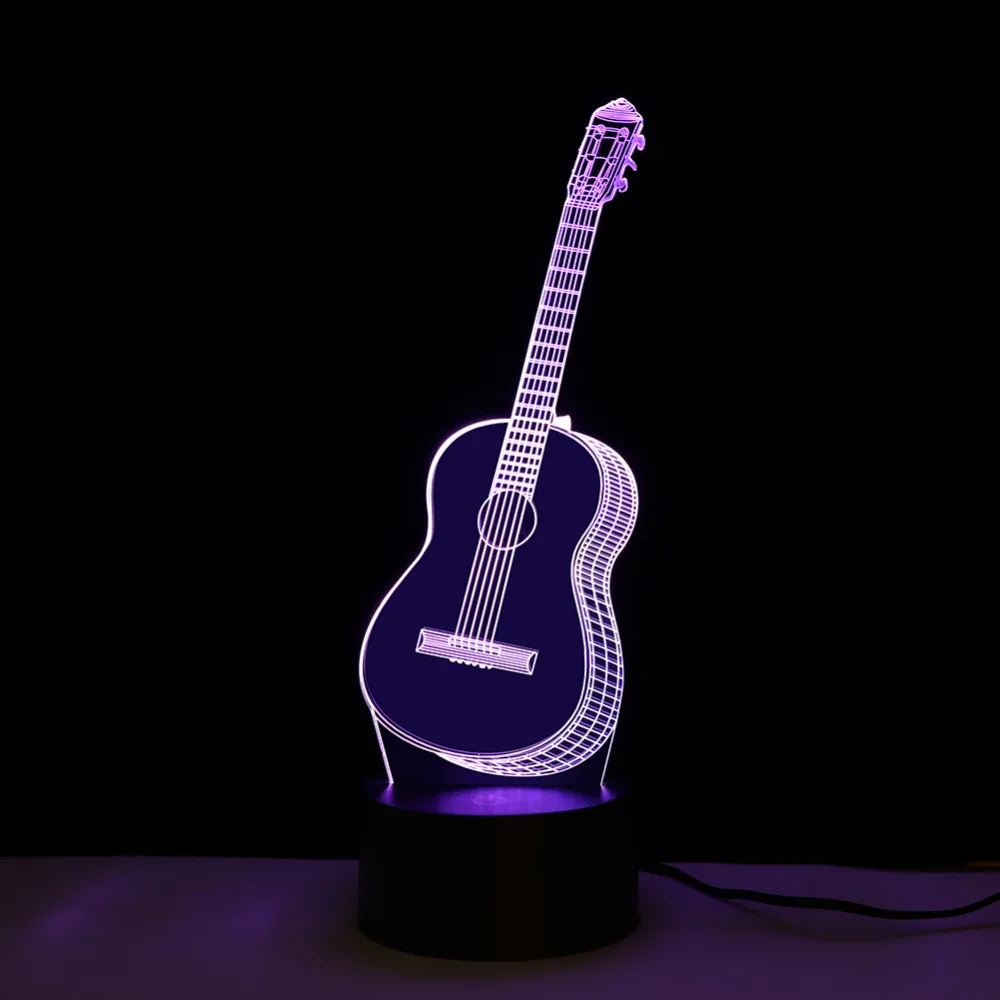 Гитарный светодиодный светильник 7 цветов Ночной USB сенсорный переключатель