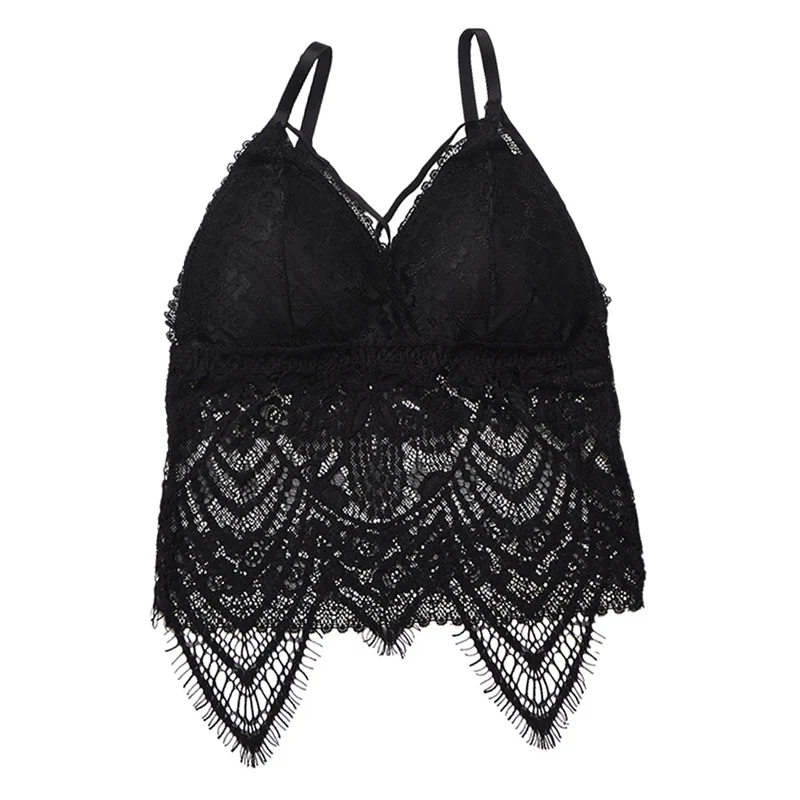 New Ladies Big Size Triangle Cup Lace Push Up Bra Black Bralette Deep V Women's Bras Underwear Large | Женская одежда