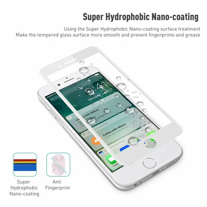 Защитная пленка Ascromy для iPhone 7 4d изогнутая полноэкранная защитная из закаленного