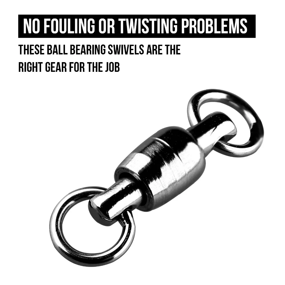 5pcs/bag Ball Bearing Swivel Barrel Fishing Rolling with Solid Ring #1-#5 Stainless Steel Connectors | Спорт и развлечения