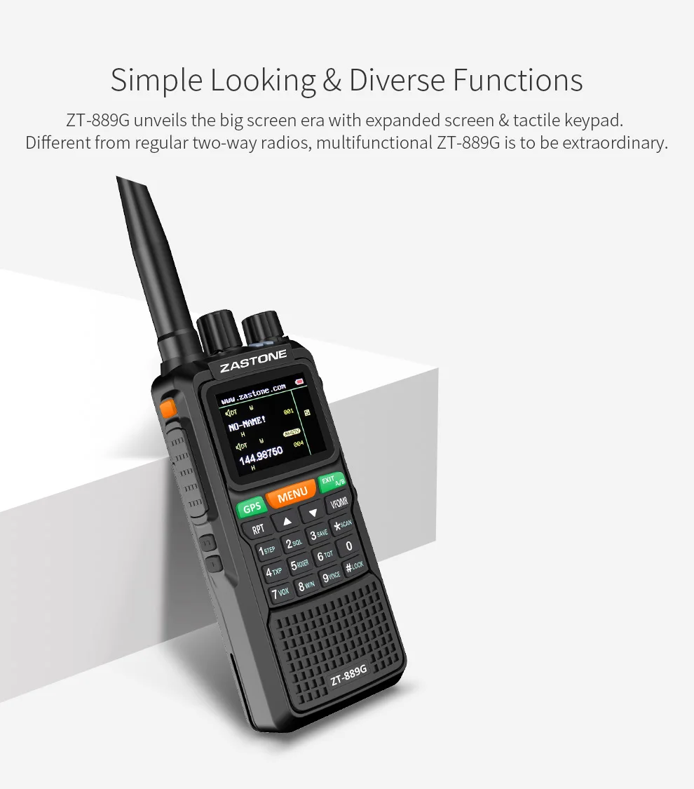 2 шт Zastone 889G Портативное двухстороннее радио 5-10 км UHF/VHF 10 Вт 999CH 3000 мАч рация Ham CB радио HF трансивер