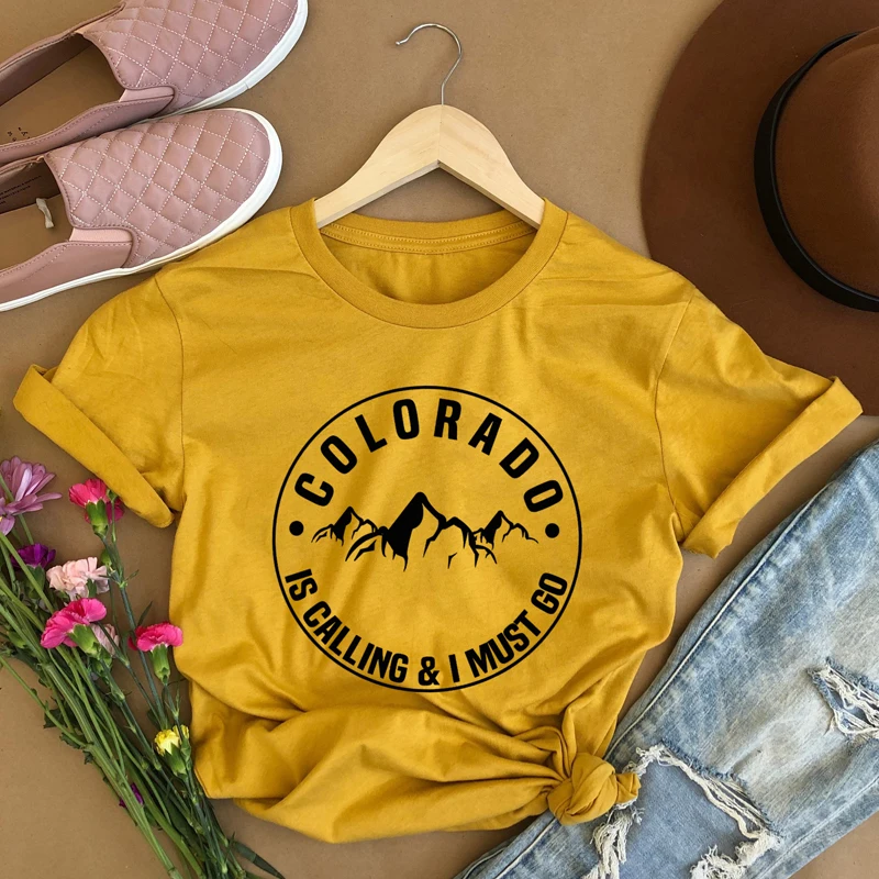 Colorado Is caling And I Must Go футболка стильные женские футболки и топы в стиле кэжуал с