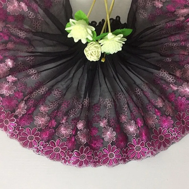 Q35 1Yard Width 20CM Кружевная отделка вышитые аксессуары лента Высокое качество DIY материалы ручной работы Швейные украшения африканская кружевная ткань - Цвет: Q35 1Yard Width 20CM