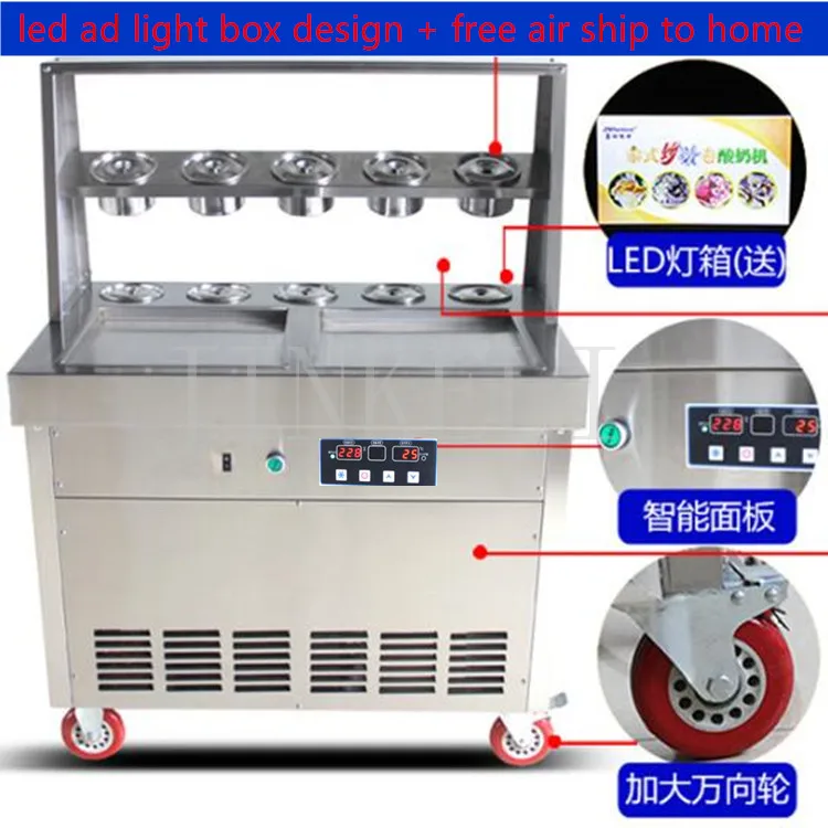 18 Бесплатная доставка в ваш дом 2017 мороженое ролл морозильники контроль