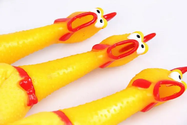 17 см кричащая Желтая резиновая курица домашняя собака кошка детская игрушка