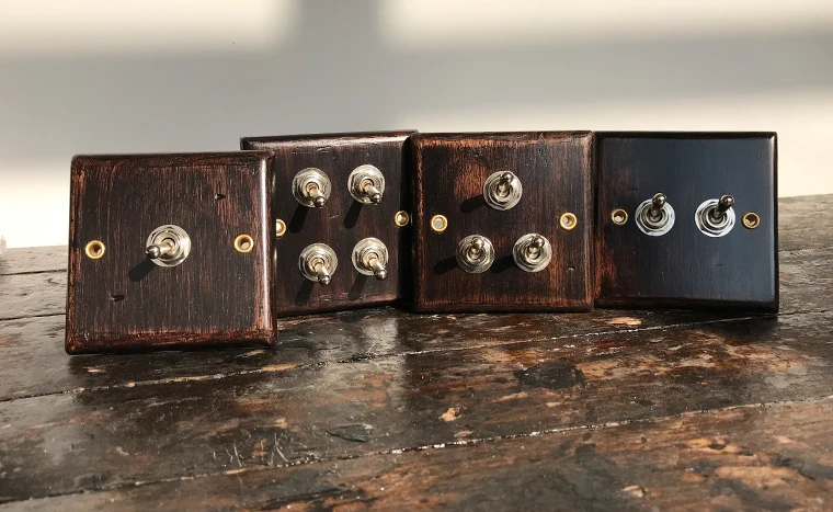 Ретро деревянный настенный выключатель с тремя режимами управления 6A 110 V 250 V|wooden