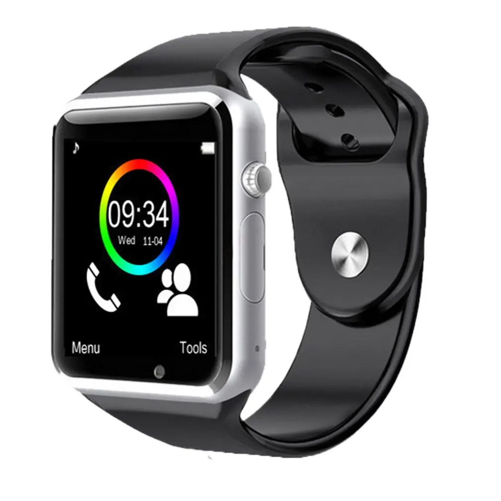 silver A1 наручные часы Bluetooth Смарт часы полоса Спорт Шагомер с камерой Smartwatch для Android смартфон Россия T15 хорошо чем DZ09 - Цвет: silver