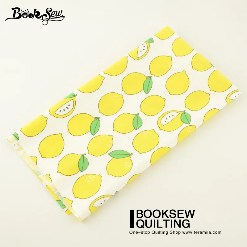 Booksew желтый лимонный дизайн 100% хлопок саржа текстильная ткань измеритель