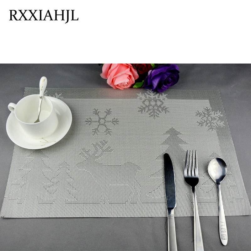 3 цвета ПВХ Рождественский Настольный коврик настольная кухонная салфетка