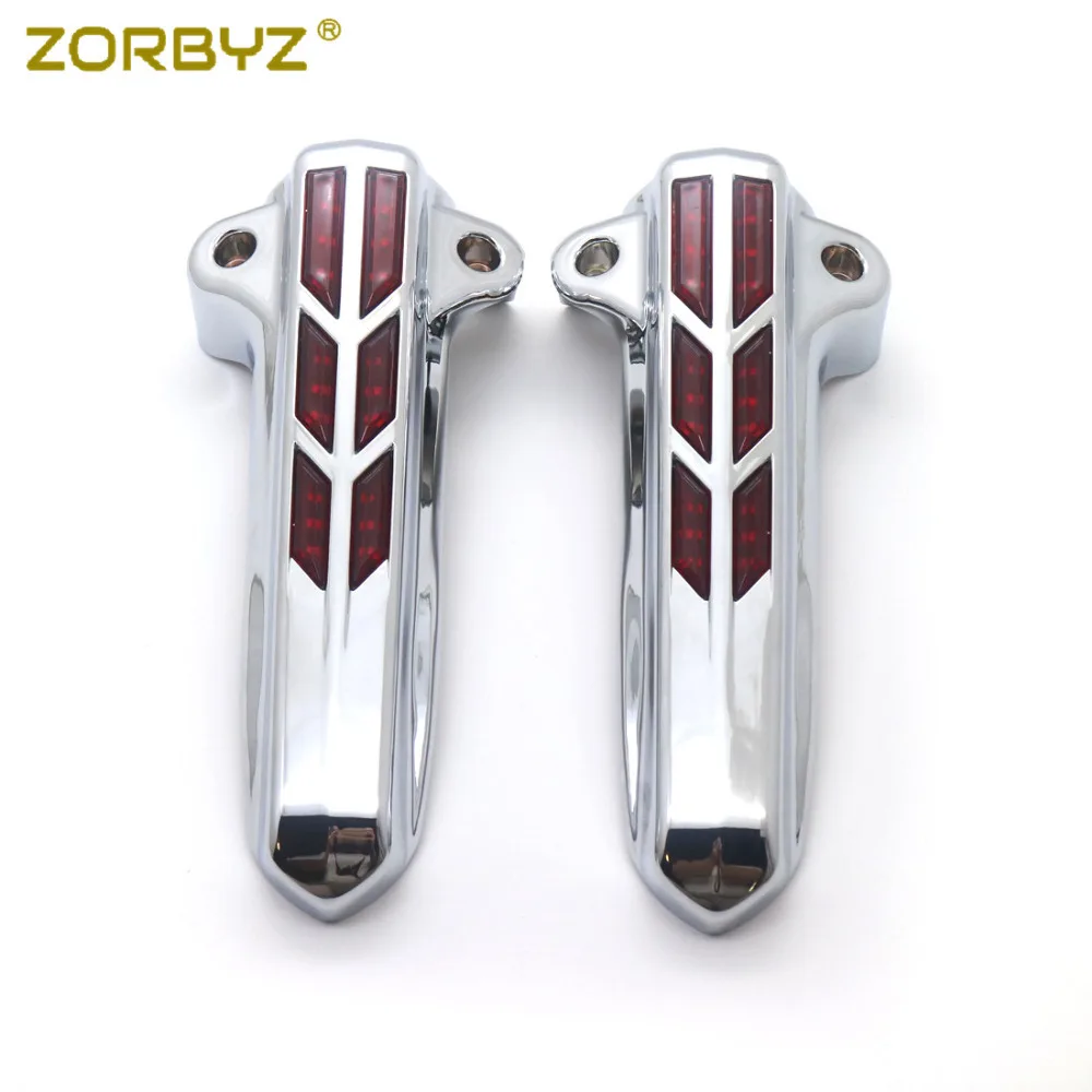 ZORBYZ Хромированный Светодиодный фонарь передняя вилка Нижняя нога чехол для