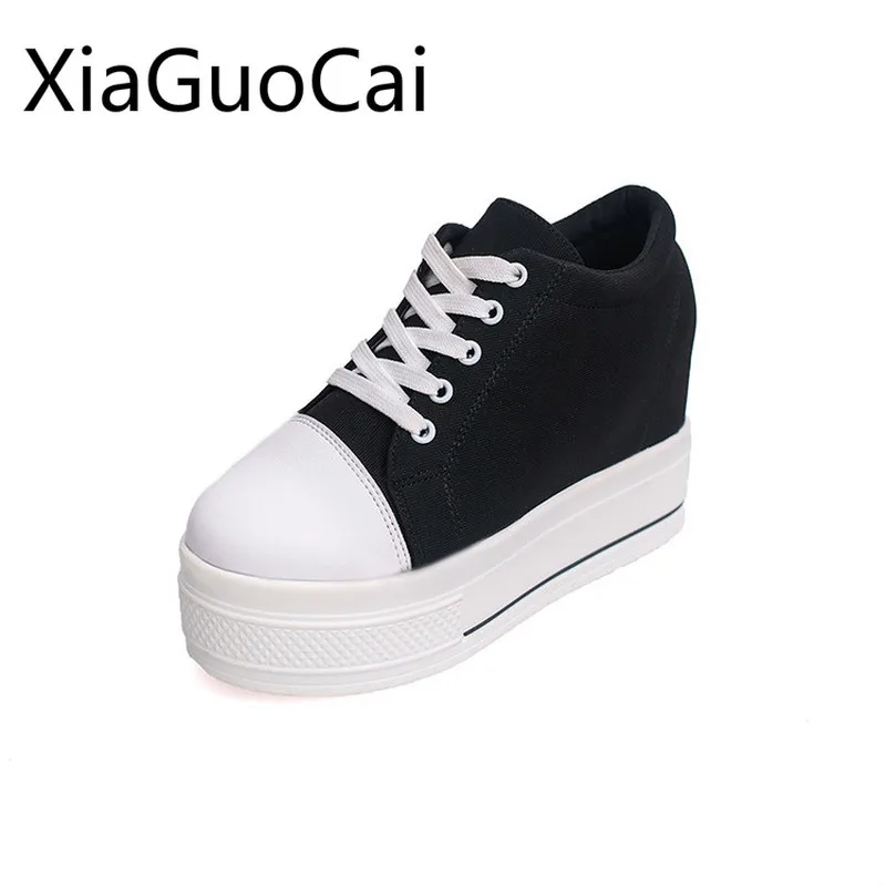 Женские беговые кроссовки на платформе высокие толстая подошва универсальные