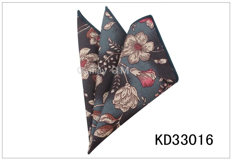 KD33016 Костюмы Карманный квадратный для мужчин женщин мультфильм полотенце для сундуков Hanky носовые платки для джентльменов классический мужской платок цветочный карман полотенце - Цвет: KD33016