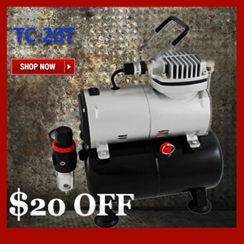 Colopaint мини портативный воздушный компрессор TC 20T с воздушным баком тела живопись