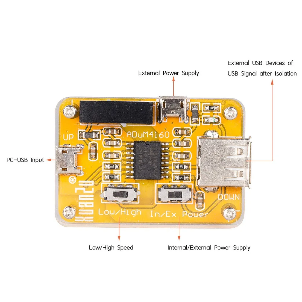 Nobsound ADuM4160 USB к USB модуль изолятора аудио шумоподавитель промышленный изолятор защита 1500 В цифровой модуль