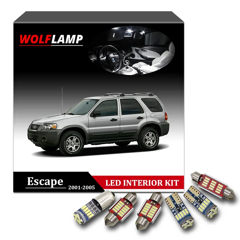 Wolflamp 11 шт. супер яркий белый светодисветильник салона автомобиля s для 2001 2005 Ford
