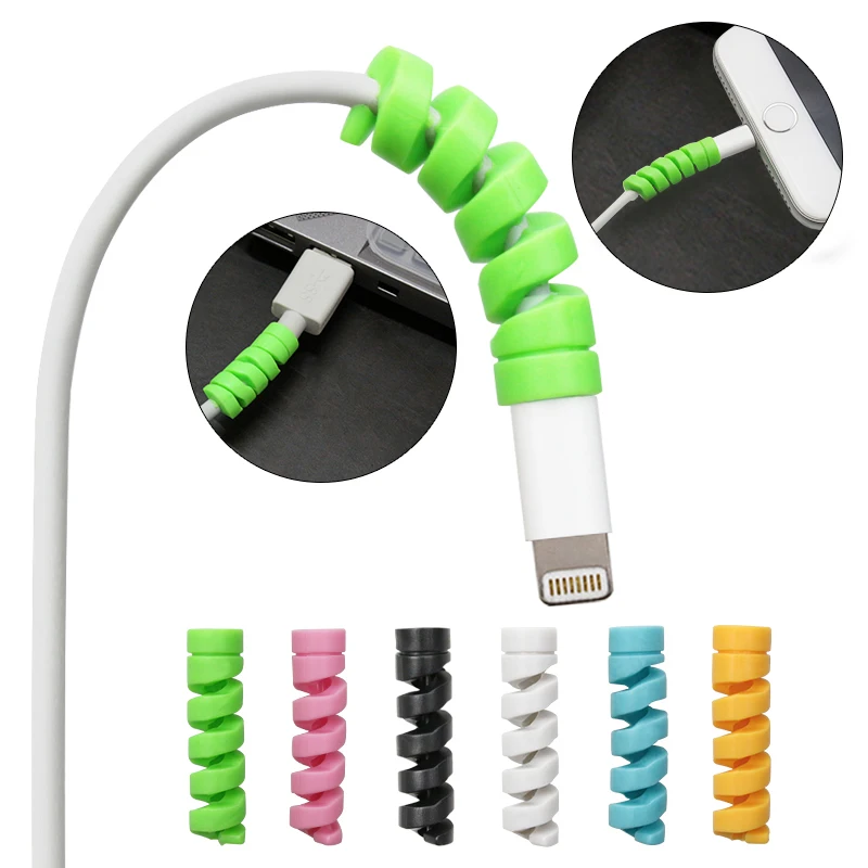 2 шт силиконовый спиральный кабель протектор защитный чехол для Apple iPhone USB