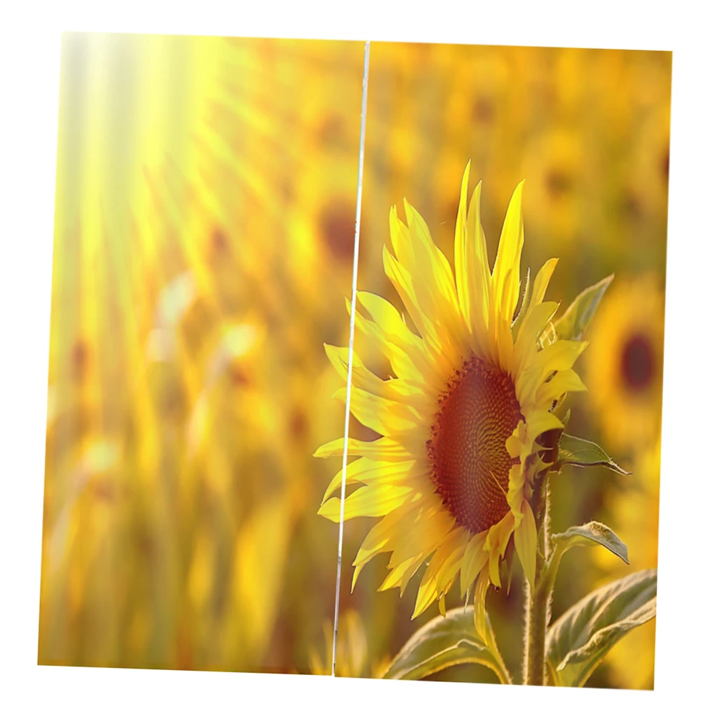 Sunshine Sunflower Практичная обработка окна декоративные Полиэстеровые пейзажи 3D печать картина затемнение занавес, 2 панели/комплект(59'W x 65'L - Color: Sunshine Sunflower