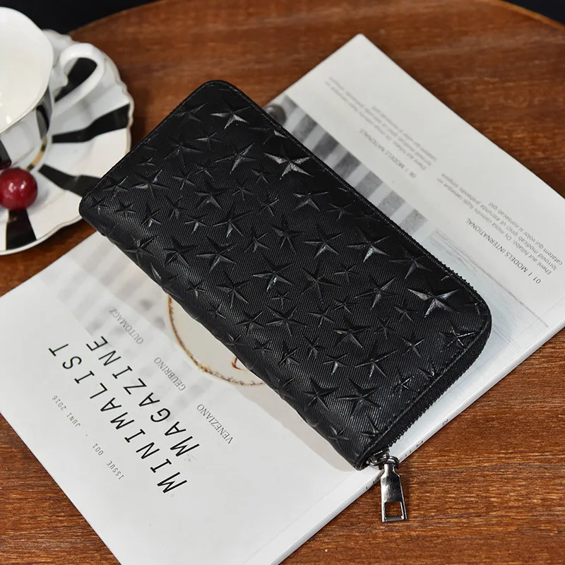 2018 модные кожаные Для женщин Длинный кошелек с принтом со звездой женский на