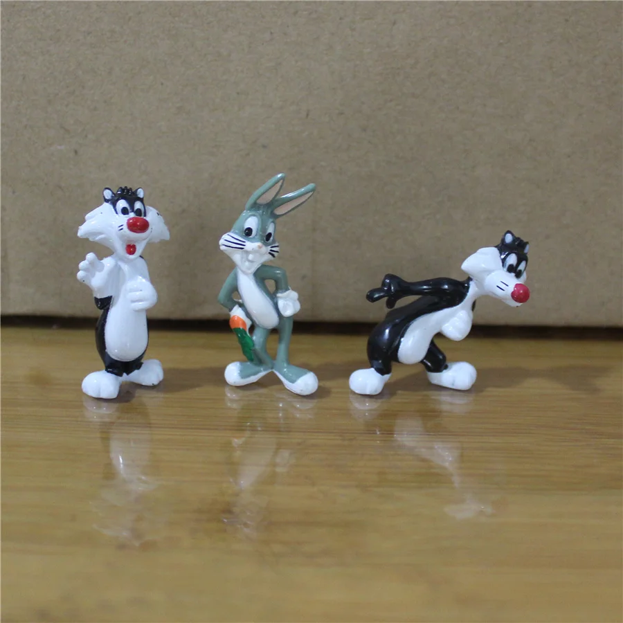 60 шт./лот 3 см аниме Catoon Looney ttes милый кролик и с изображением кота Сильвестра
