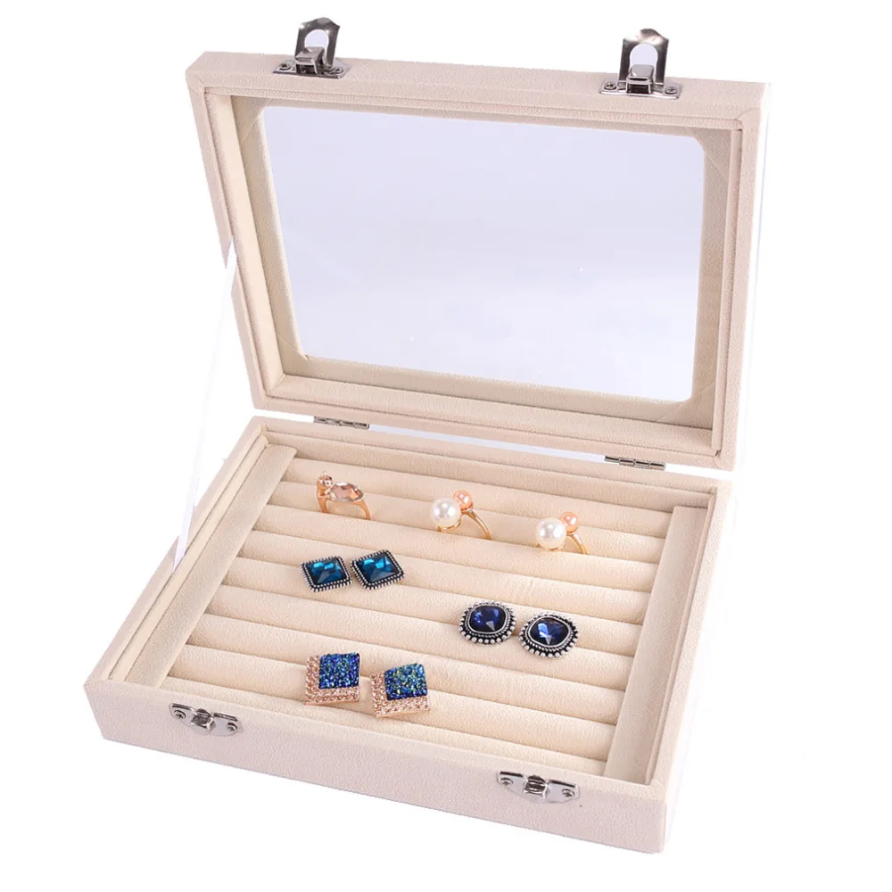 2016 модная шкатулка для ювелирных украшений/Органайзер украшений коробка серег