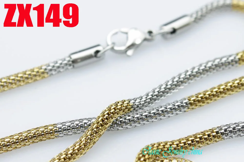 Ожерелье из нержавеющей стали 16 &quot 38&quot длина 3 2 мм круглая сетка золотого цвета