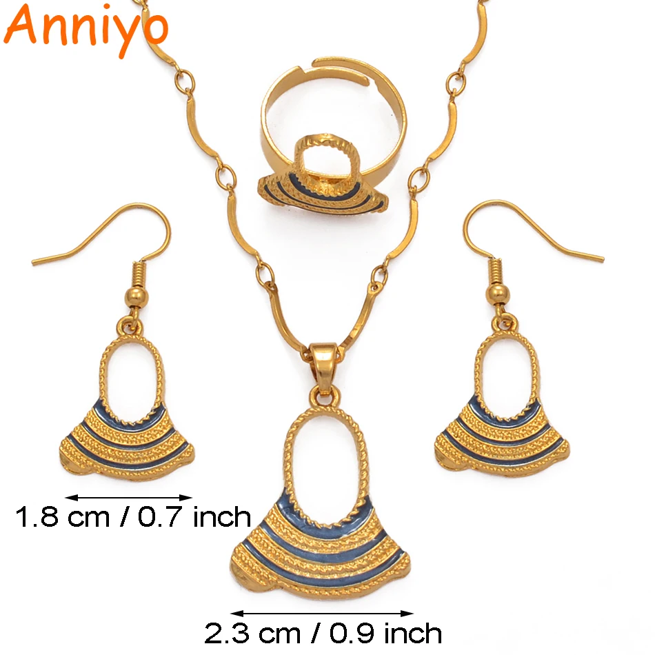 Anniyo, черный/зеленый/синий, ожерелья с эмалью и жемчугом, ожерелья, серьги, кольцо для женщин, девушек, фоны, свадебный ювелирный набор#017316