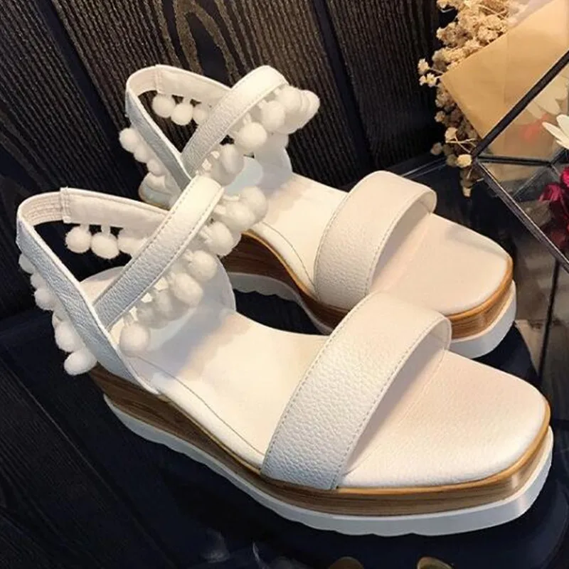 Choudory мягкая кожа дизайн обуви женщина летние мяч меха женская обувь симпатичные