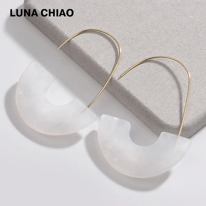 LUNA CHIAO,, модные серьги, Boho, леопардовая черепаха, раковина, Большой Крючок, акриловые серьги, висячие серьги