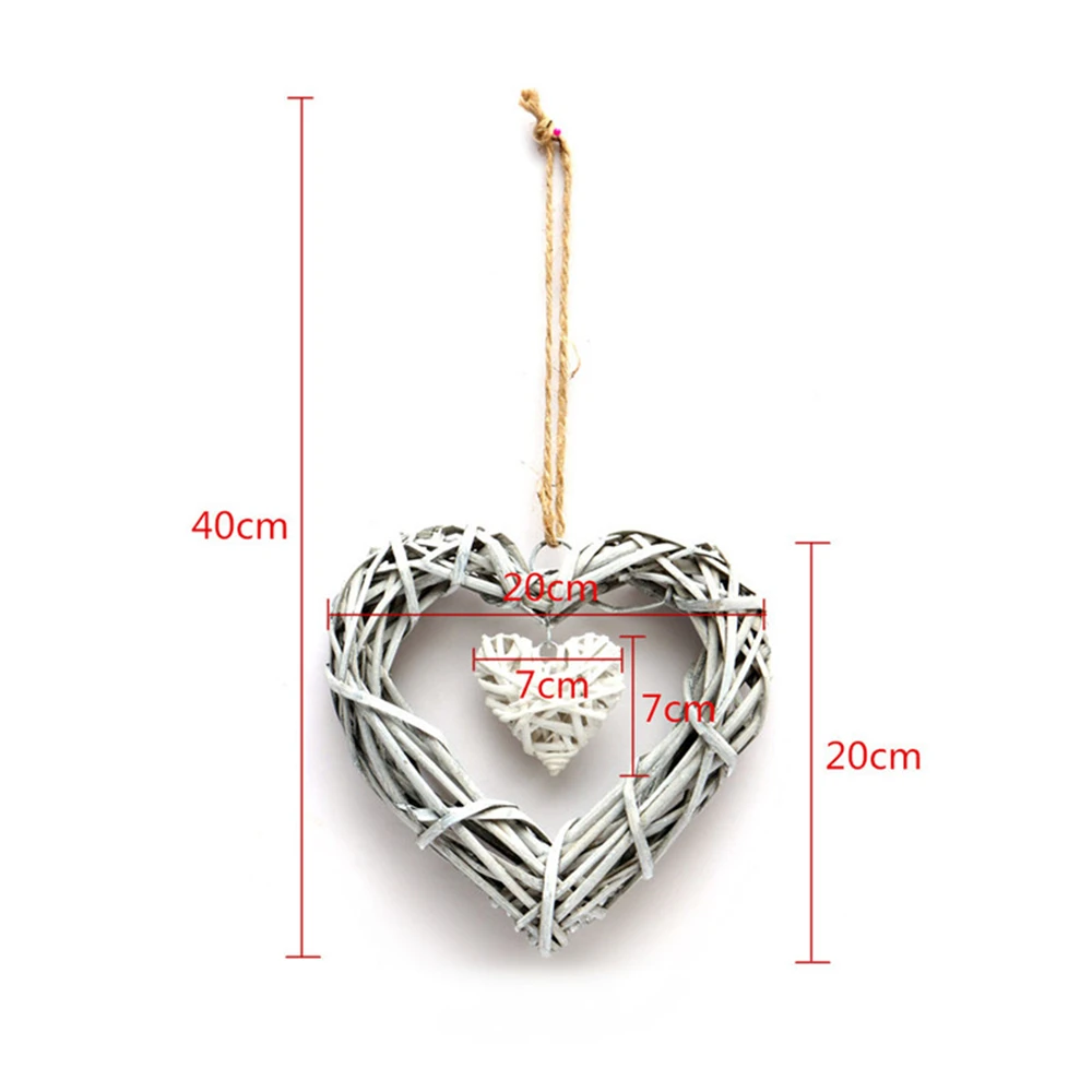 Висячий венок из синтетической смолы в форме сердца вечерние украшения ротанга |