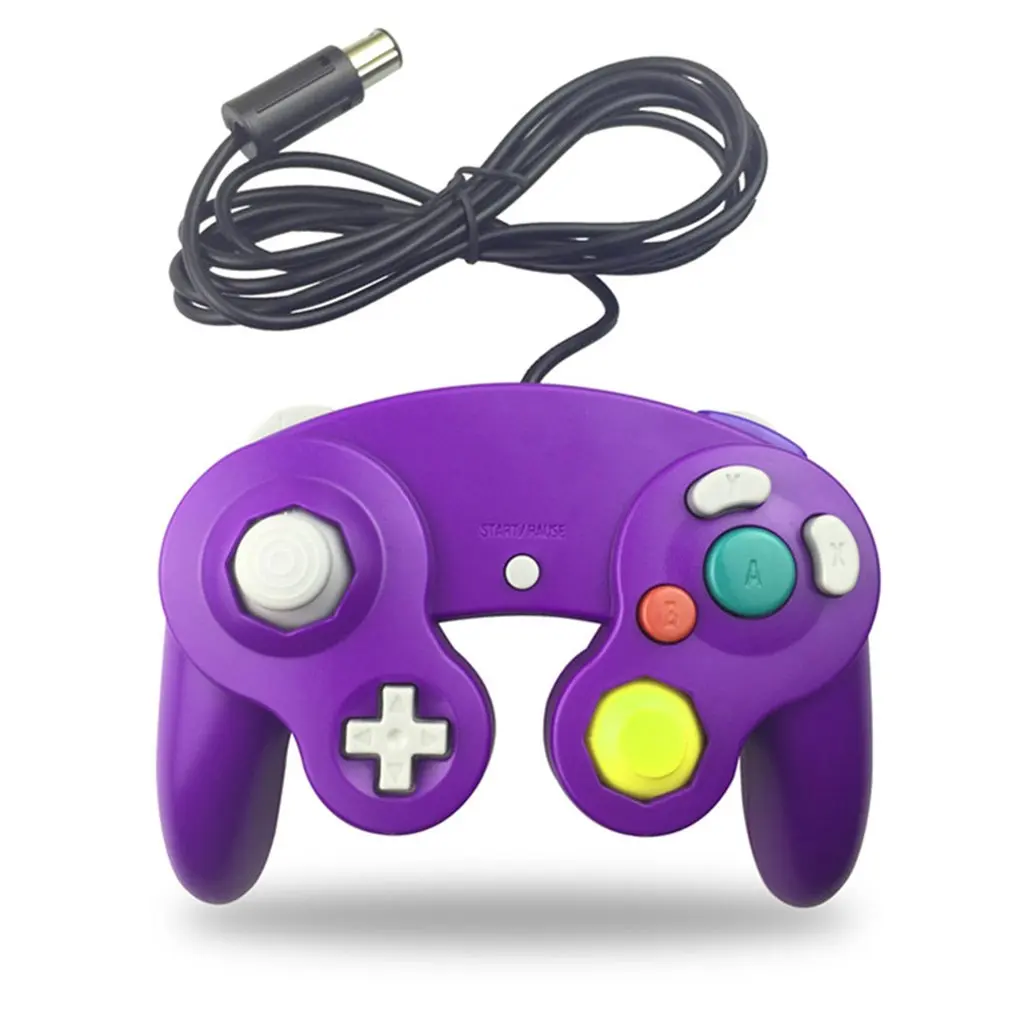 Purple Пластиковый чувствительный проводной игровой контроллер, джойстик для GameCube для nintendo, игра для wii, профессиональный игровой контроллер - Цвет: Purple