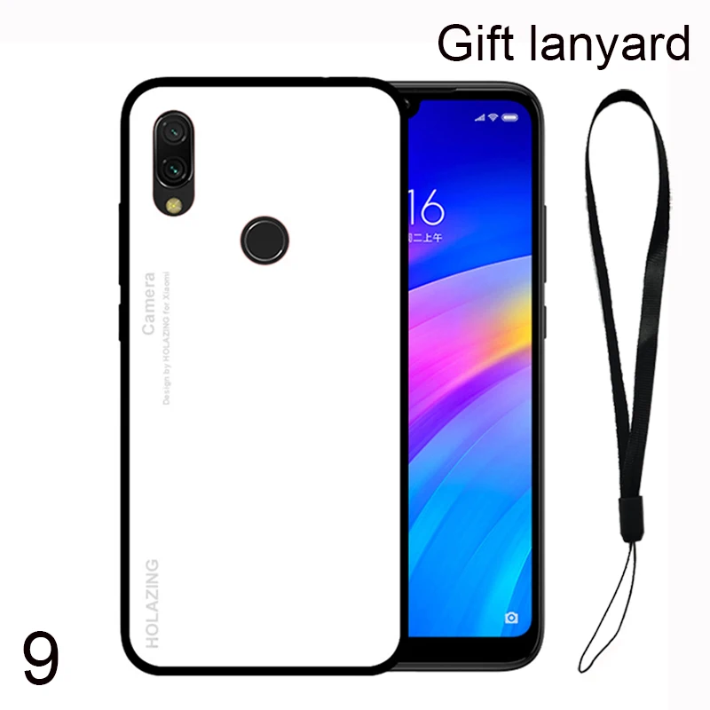 Gradient Tempered Glass Case For Xiaomi Redmi Note 7 Pro redmi note 5 pro 6 plus Cover Protective Fundas gift |