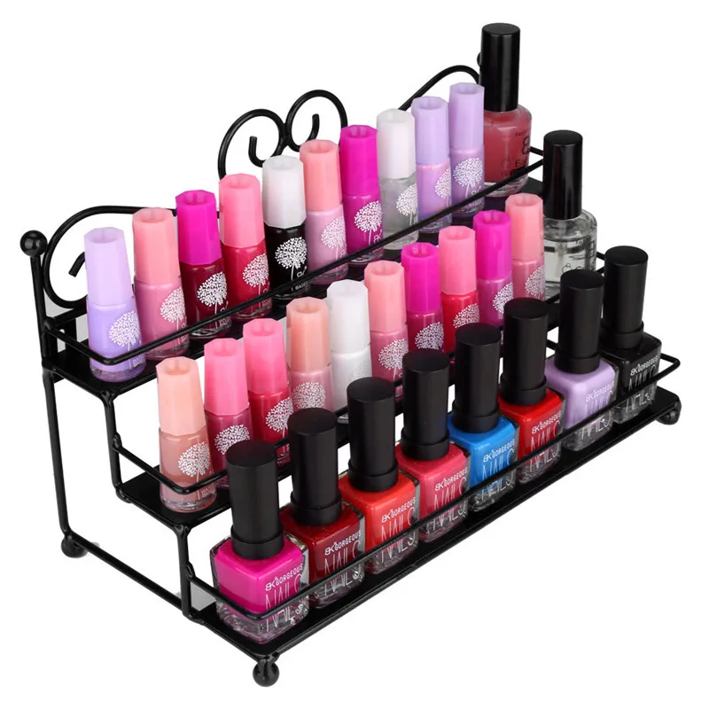 3-металлическая подставка Дизайн с сердечком лак для ногтей косметика