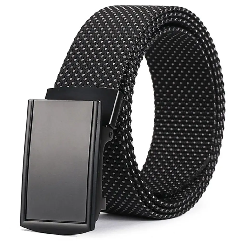 Black V Grey Dots FAJARINA унисекс качество холст автоматические стили обвязки женские Лоскутные Универсальные мужские ремни для мужчин 38 мм ширина CBFJ0034 - Цвет: Black V Grey Dots