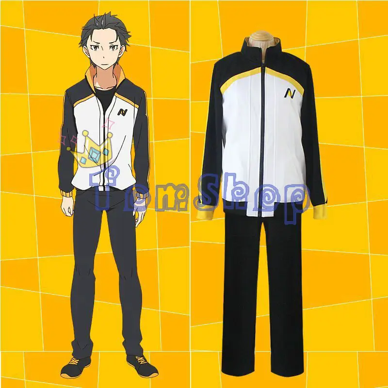 Re: Zero kara Hajimeru Isekai Seikatsu Субару Нацуки косплей костюм куртка пальто и длинные брюки
