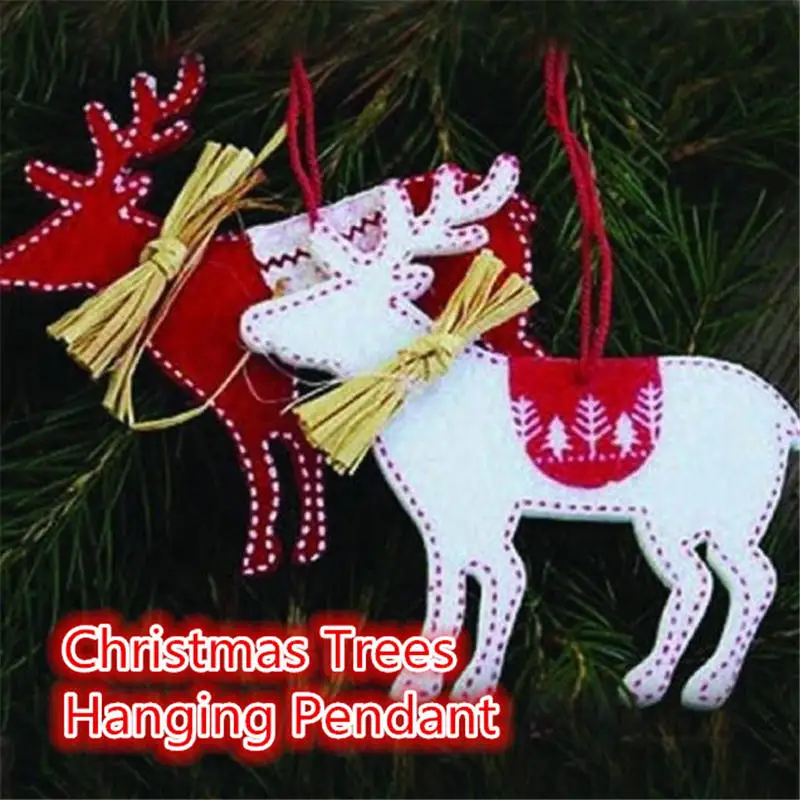 Рождественское украшение 2 шт. Нетканая ткань Рождественский лазерный олень