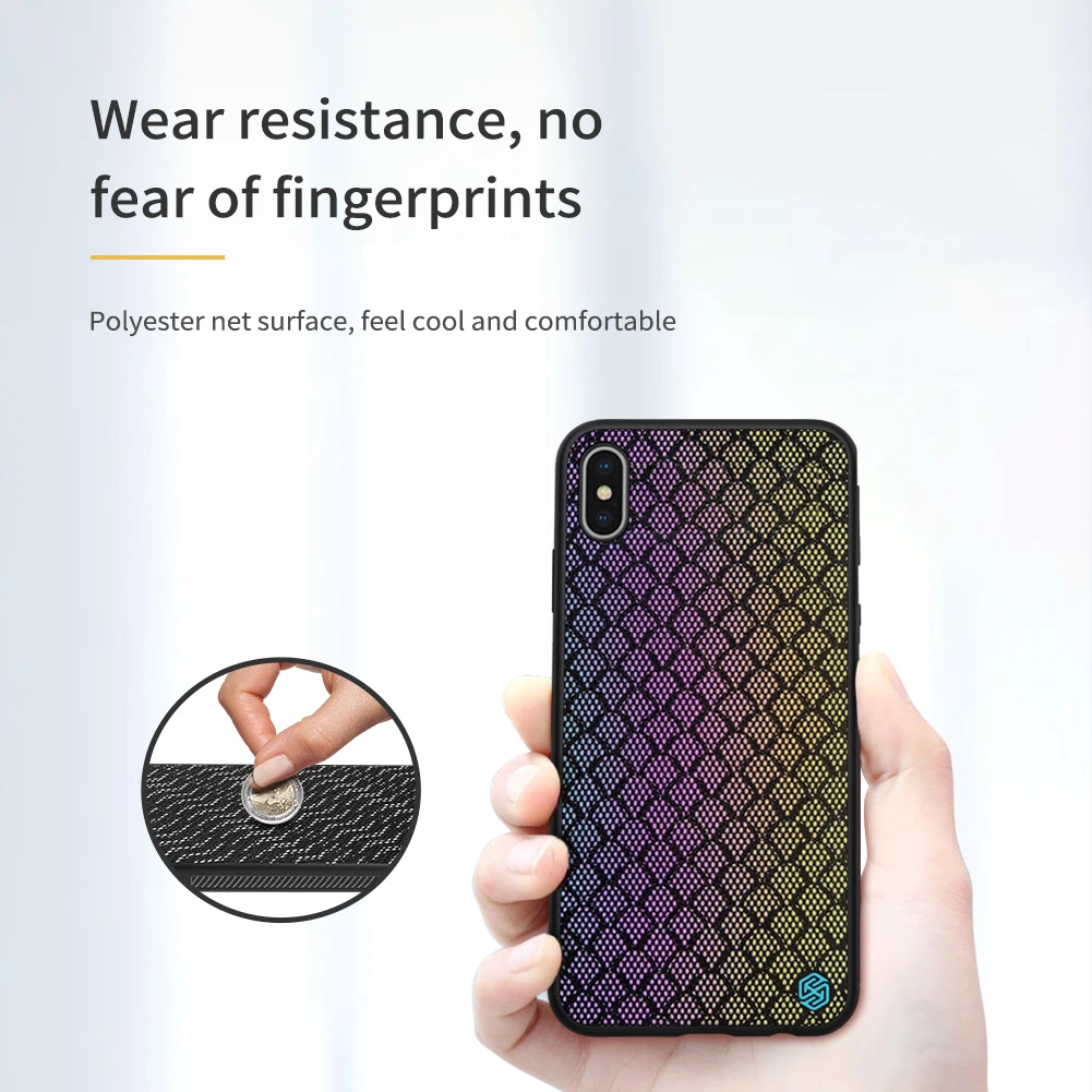 Задняя крышка для iPhone X XR XS MAX Nilkin роскошный тонкий тканевый чехол с мягкими краями