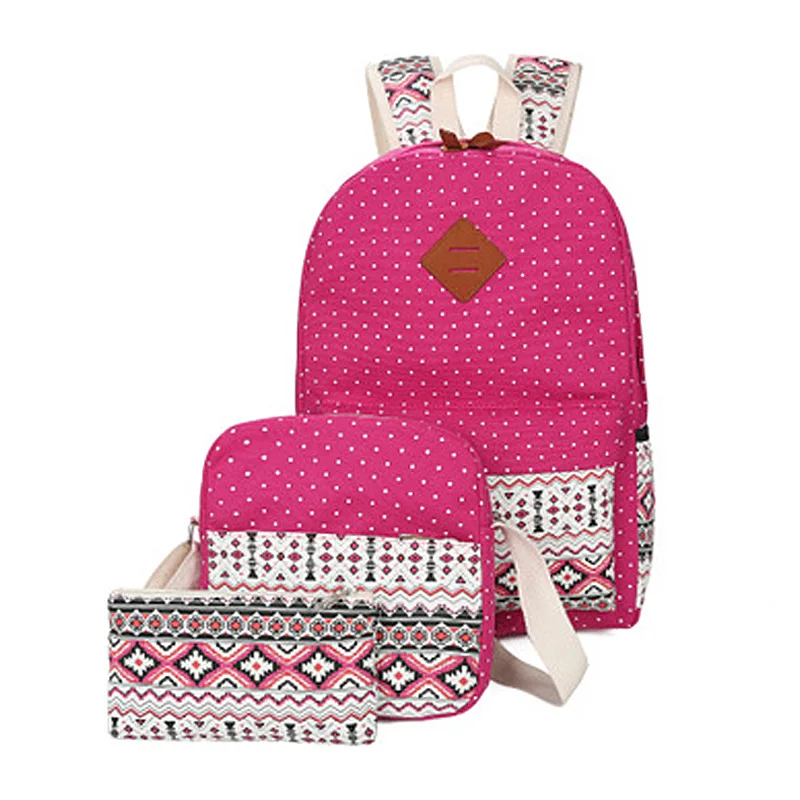Новая детская школьная сумка холщовый рюкзак 3 шт./компл. женские школьные