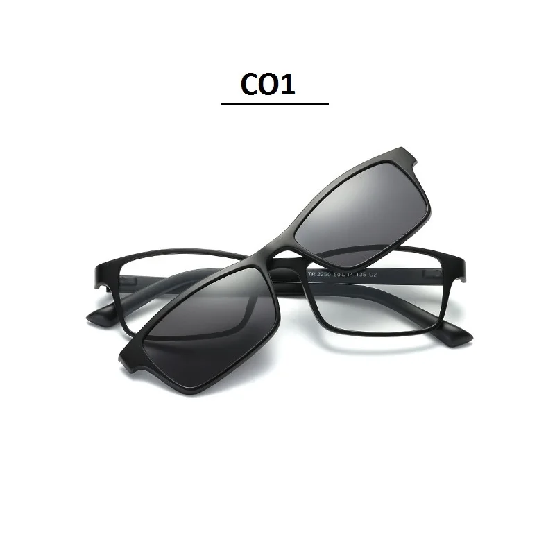 Женский магнитный зажим поляризованные оправы для очков с клипсой солнцезащитные очки для близорукости Оптические солнцезащитные очки Рамка для мужчин - Цвет оправы: CO1