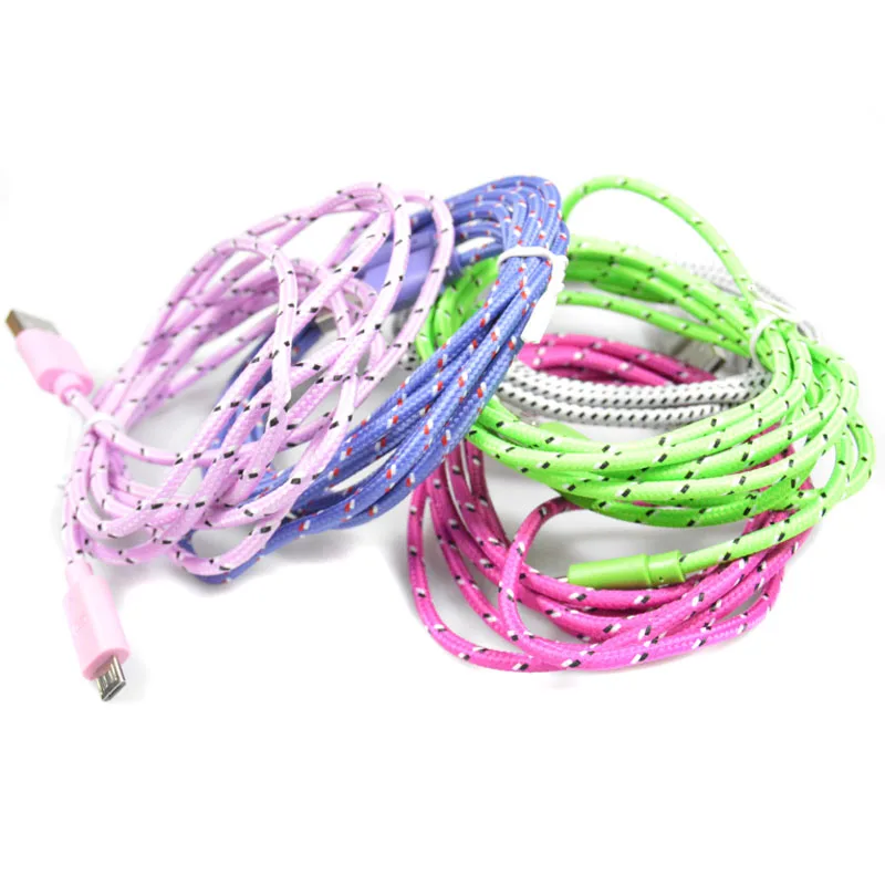Effelon 1M/2M/3M Braided Wire Micro USB Cable 3ft Sync Nylon Woven Charger Cords For Samsung Galaxy S3 S4 S6 Blackberry SONY | Мобильные