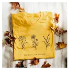 Летняя футболка без дождя и цветов, модная повседневная женская желтая одежда, футболка с коротким рукавом и пчелами, со слоганом без дождя, гранж-топы