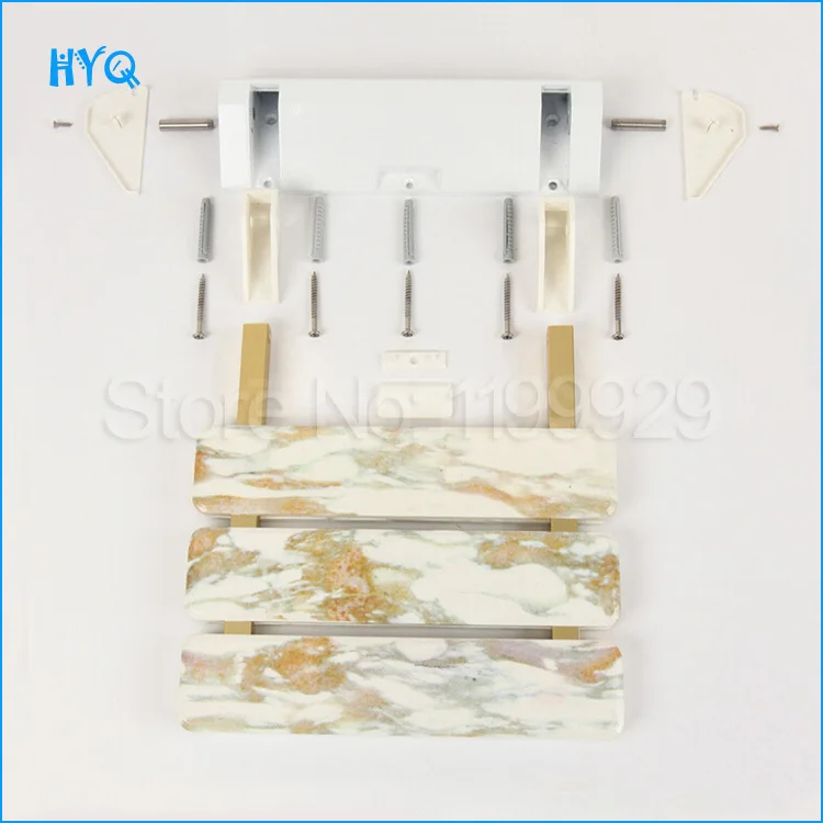 Imitation stone ABS shower stool folding corridor wall chair bathroom seat |