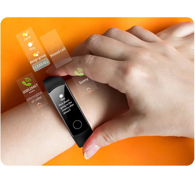 Оригинальный Смарт браслет Honor Band 4 сенсорный экран 0 95 дюйма фитнес трекер