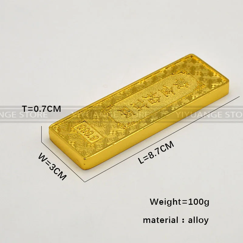 Fengshui десять taels из Золотого Сплава моделирование слитков ювелирные украшения Lucky Cai фэн-шуй поставки