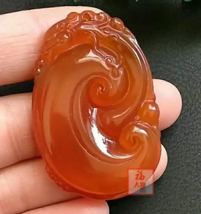 Fine Jewelry Fashion Carnelian Carved 5 color ruyi Necklace Lucky Blessing Pendant Lovers Gifts | Украшения и аксессуары